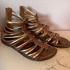 Sam Edelman Brown & Gold Sandals Size 7